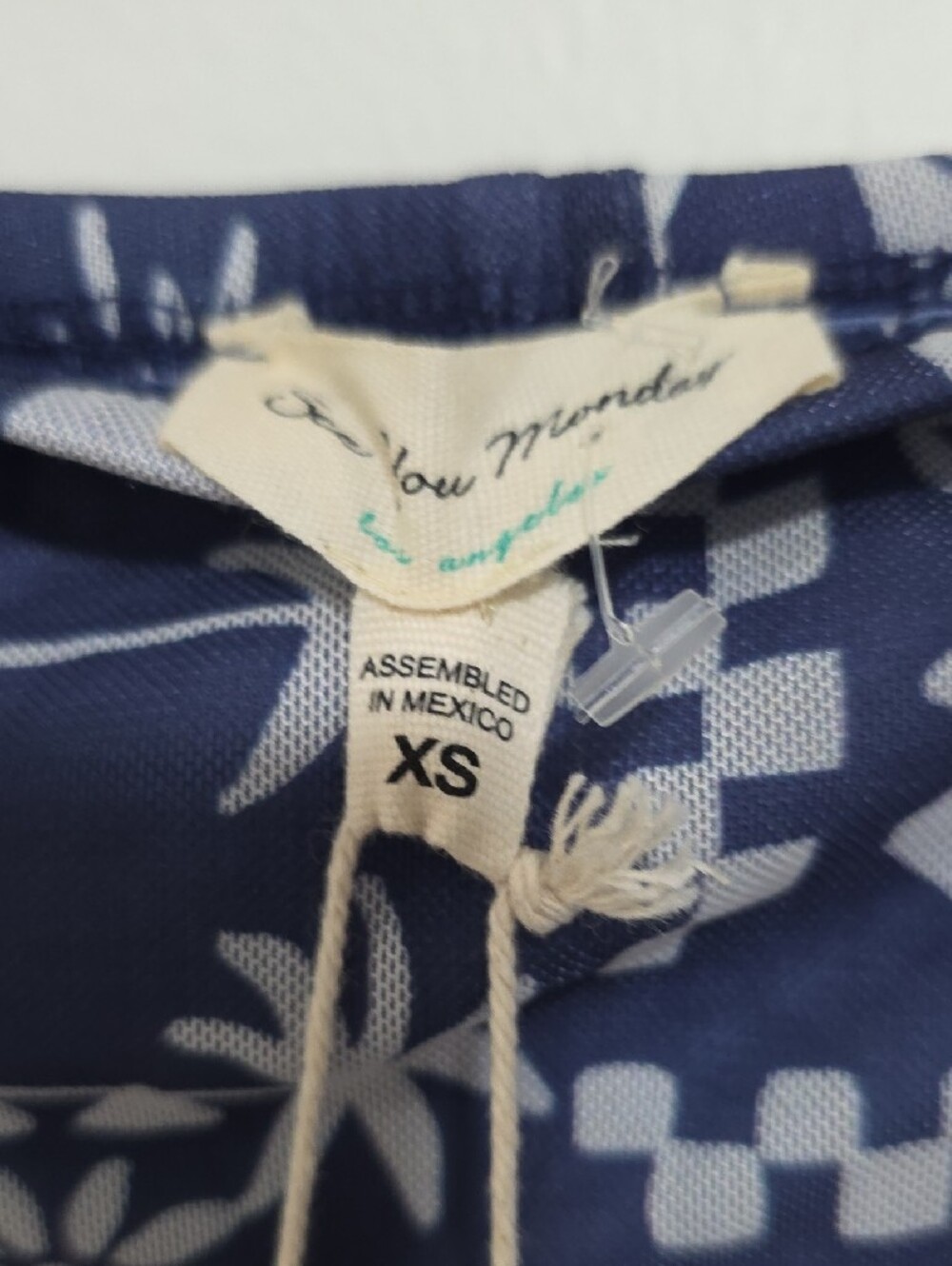 See You Monday Navy White Strapless Tile-Print Maxi Dress - Picture 5 of 6